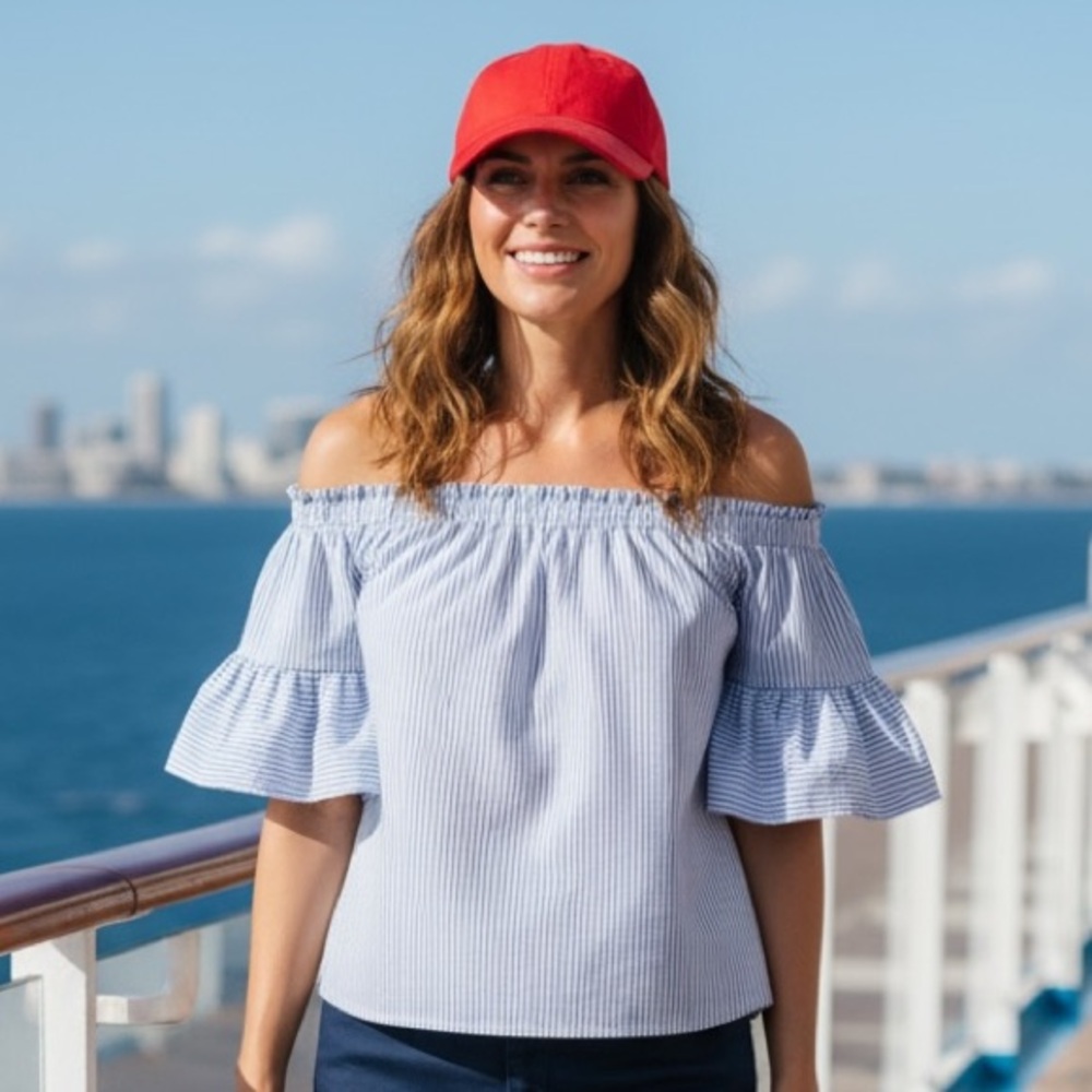Kate Spade Light Blue Off-Shoulder Top